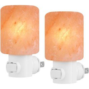 2Pack Himalayan SaltLamp Natural Crystal Salt Light Glow Hand Carved NightLights